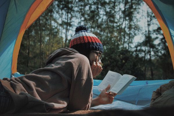 camping guide book reader