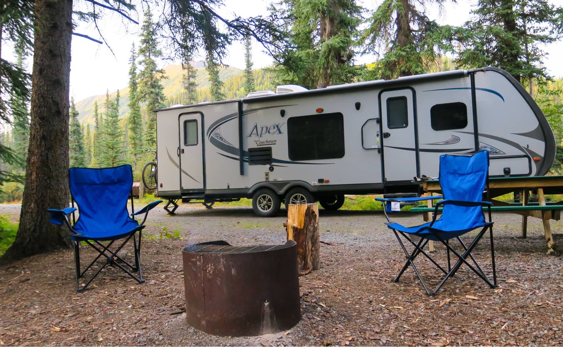 rv camping site showing rv
